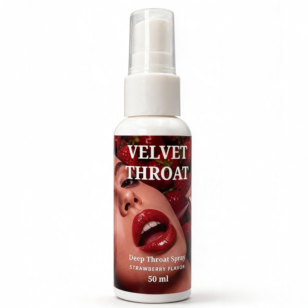 - Спрей для глубокого минета WOW Velvet Throat клубника, 50 мл 1