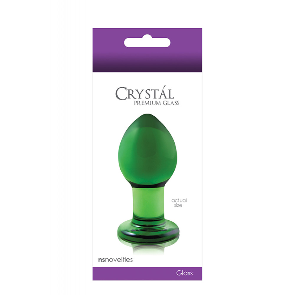 Анальная пробка - Стеклянная пробка NS Novelties CRYSTAL MEDIUM GREEN 1