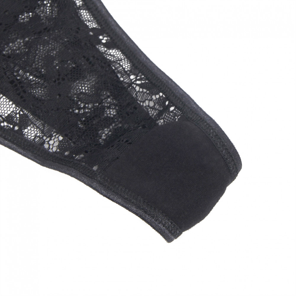 Різне - Мереживні стрінги Star Night з декором стразами Love, чорні, M 9