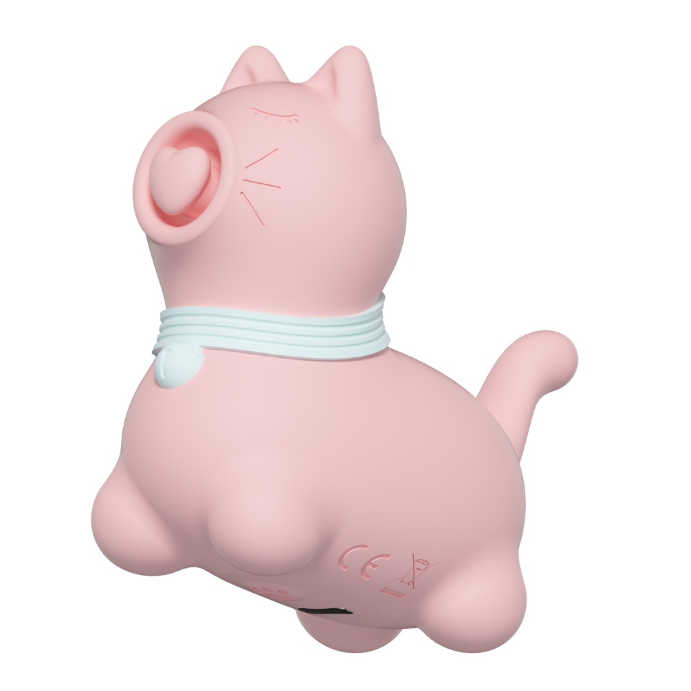 Вібропулі та міні-вібратори - Стимулятор клітора з пульсацією UNIVIBE Котик, 5 режимів, рожевий 6