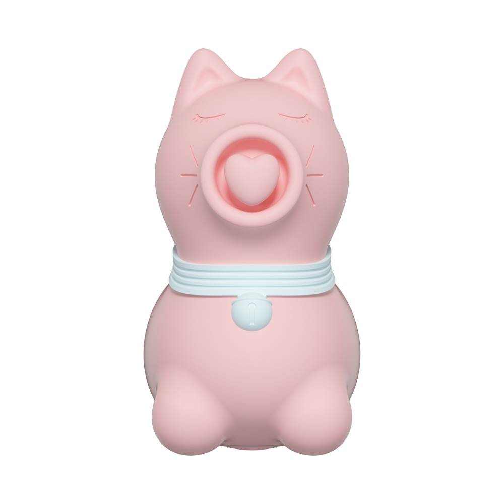 Вібропулі та міні-вібратори - Стимулятор клітора з пульсацією UNIVIBE Котик, 5 режимів, рожевий 2