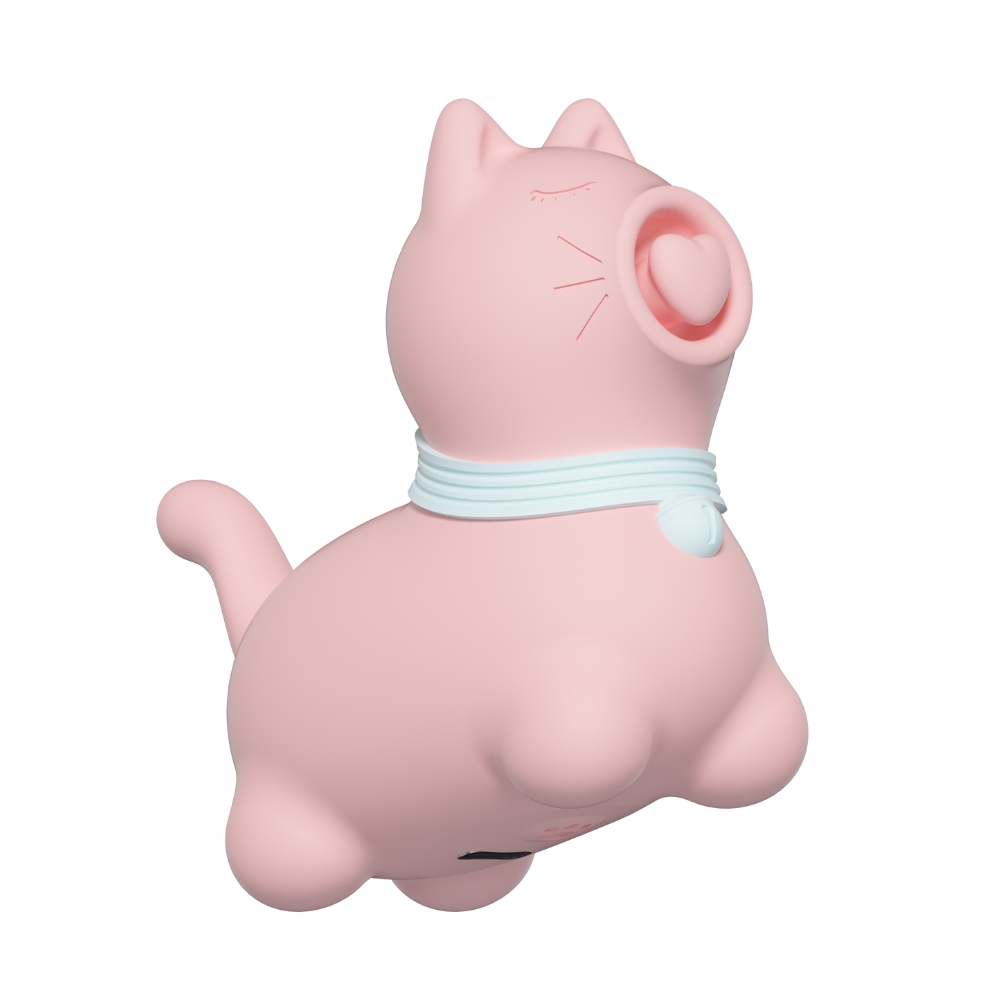 Вібропулі та міні-вібратори - Стимулятор клітора з пульсацією UNIVIBE Котик, 5 режимів, рожевий 10