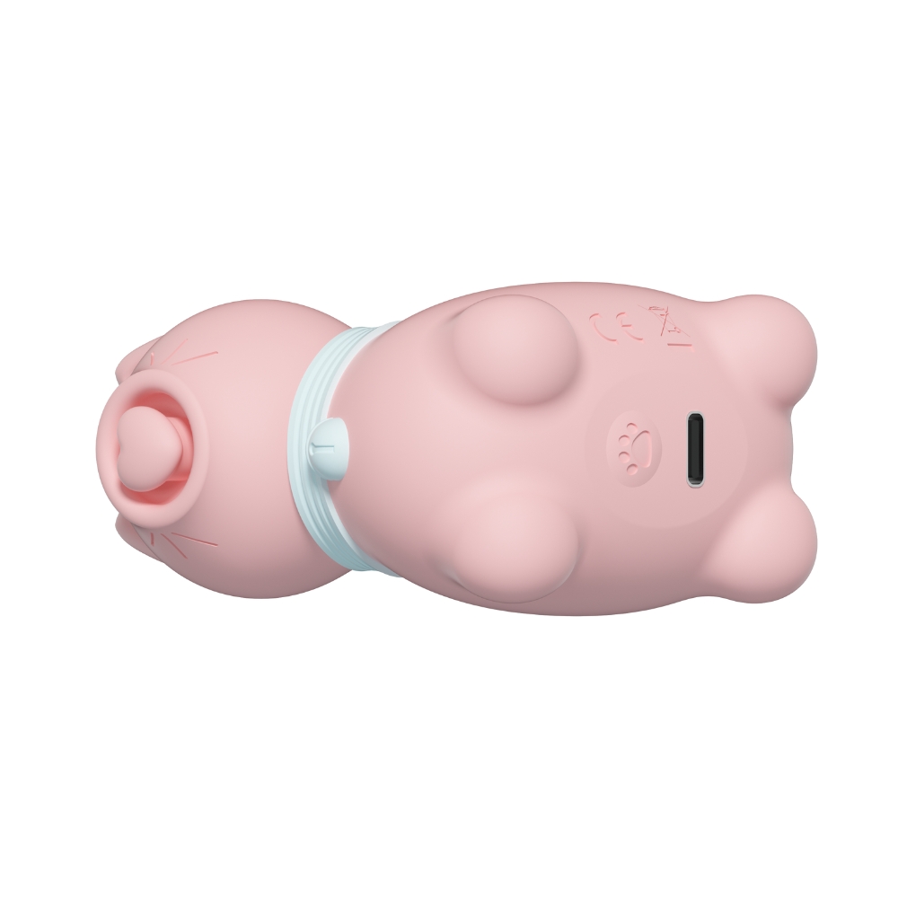 Вібропулі та міні-вібратори - Стимулятор клітора з пульсацією UNIVIBE Котик, 5 режимів, рожевий 9