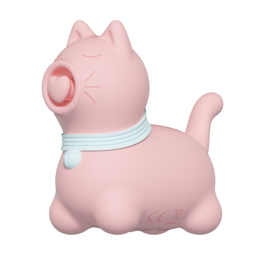 Вібропулі та міні-вібратори - Стимулятор клітора з пульсацією UNIVIBE Котик, 5 режимів, рожевий