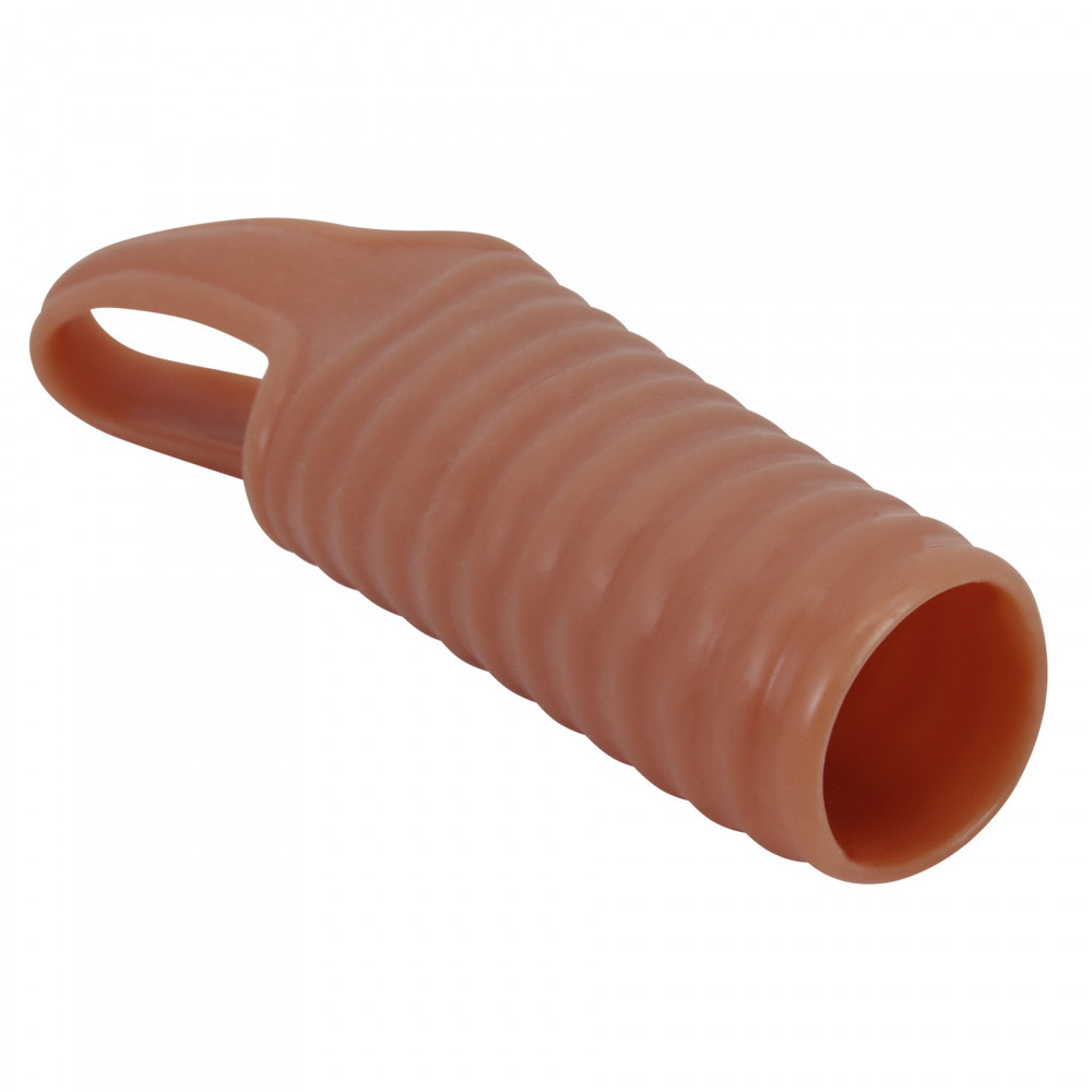 Эрекционные кольца без вибрации - Стимулирующая насадка на пенис PRETTY LOVE Hartman ребристая, 11.2 х 2.4 см 3