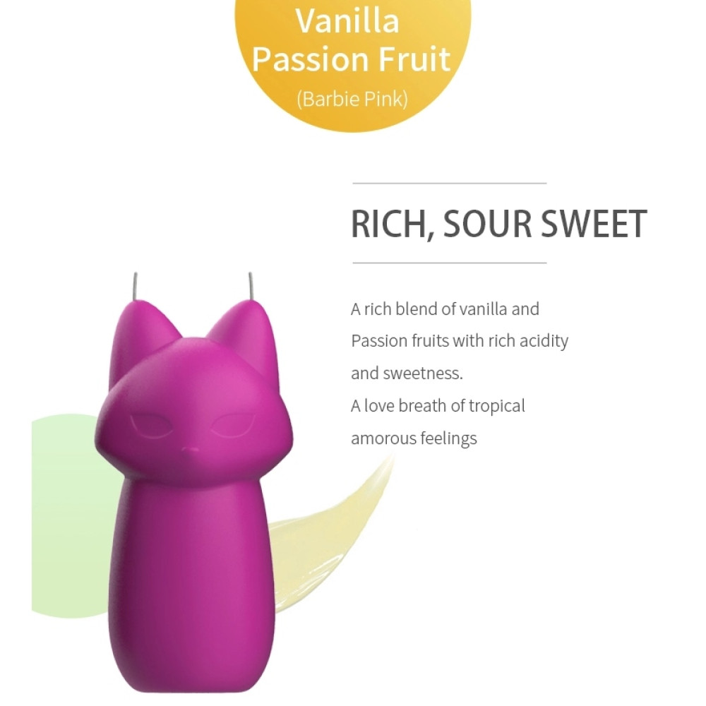 Разное - Свеча лисичка низкотемпературная Roomfun Barbie с ароматом ванили и маракуйи, фиолетово-малиновая 1