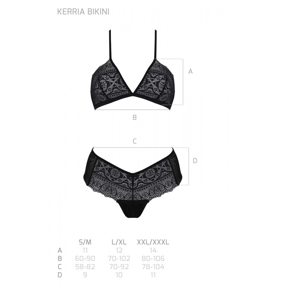 Сексуальные трусики - Комплект Passion KERRIA BIKINI black L/XL - ECO Passion 4