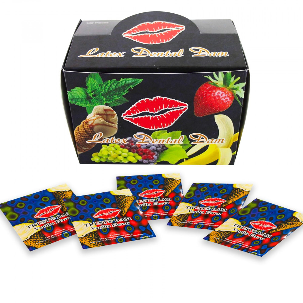 Презервативы - Набор латексных салфеток Latex Dental Dams Vanilla 100 шт 1