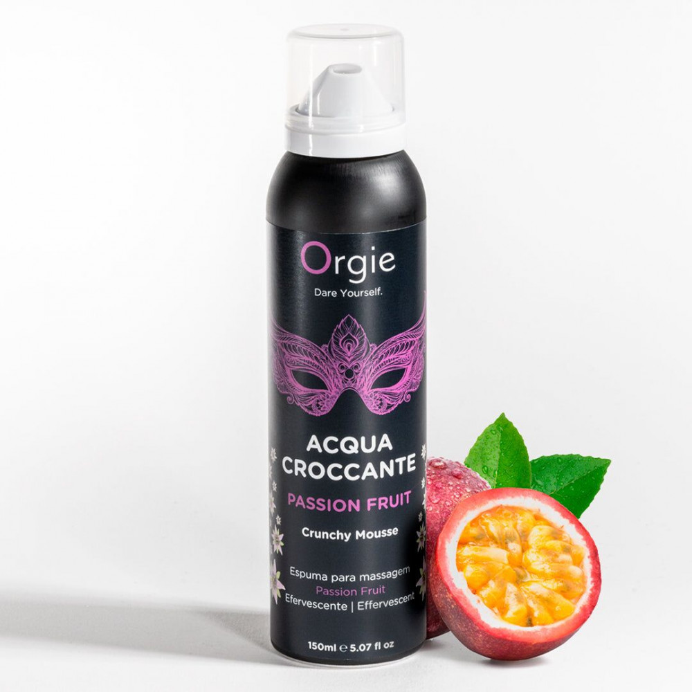 Для масажу - Масажна пінка Orgie – Acqua Croccante Passion Fruit (150 мл), ефект бульбашок, що лопаються 3