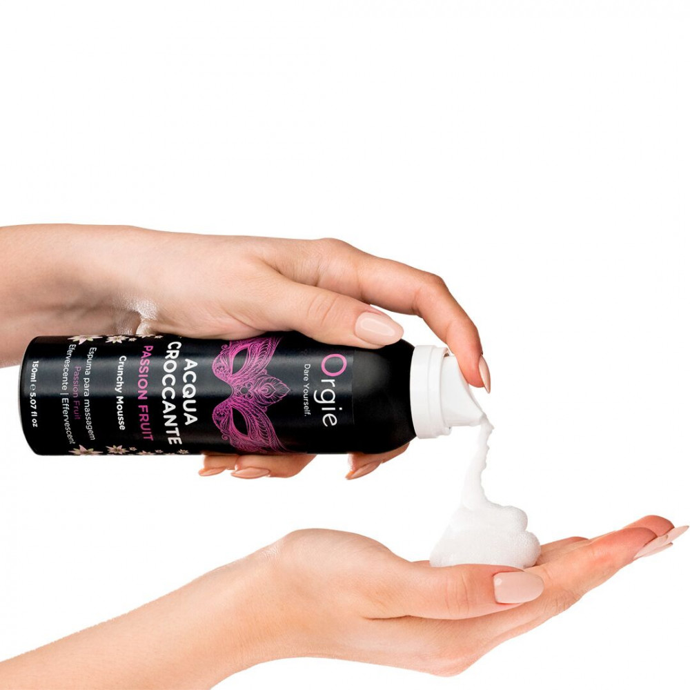 Для масажу - Масажна пінка Orgie – Acqua Croccante Passion Fruit (150 мл), ефект бульбашок, що лопаються 1