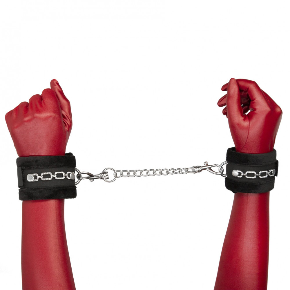 Наручники и ограничения - Наручники Punishment - Crystal Detail Handcuffs – Black 1