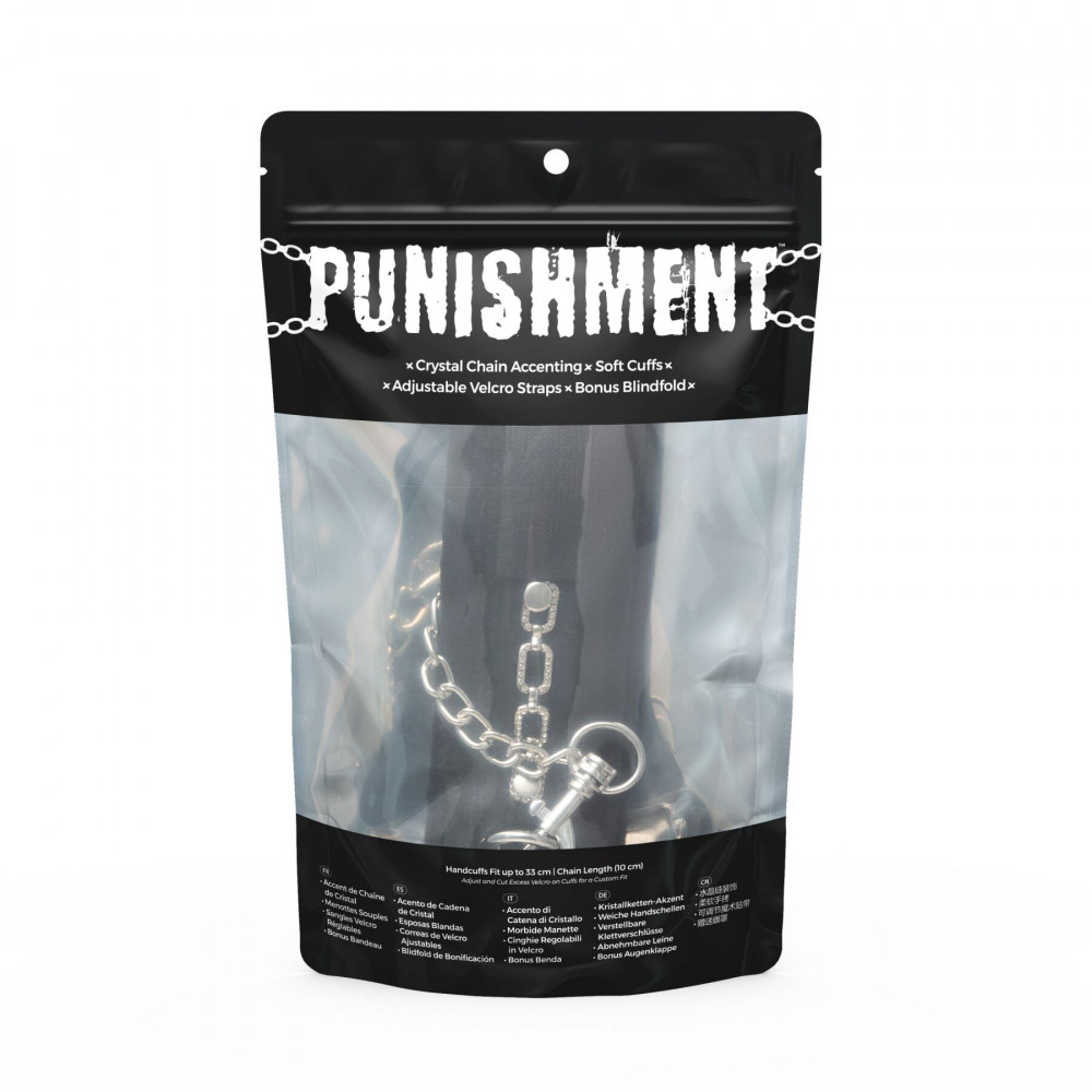 Наручники и ограничения - Наручники Punishment - Crystal Detail Handcuffs – Black 3