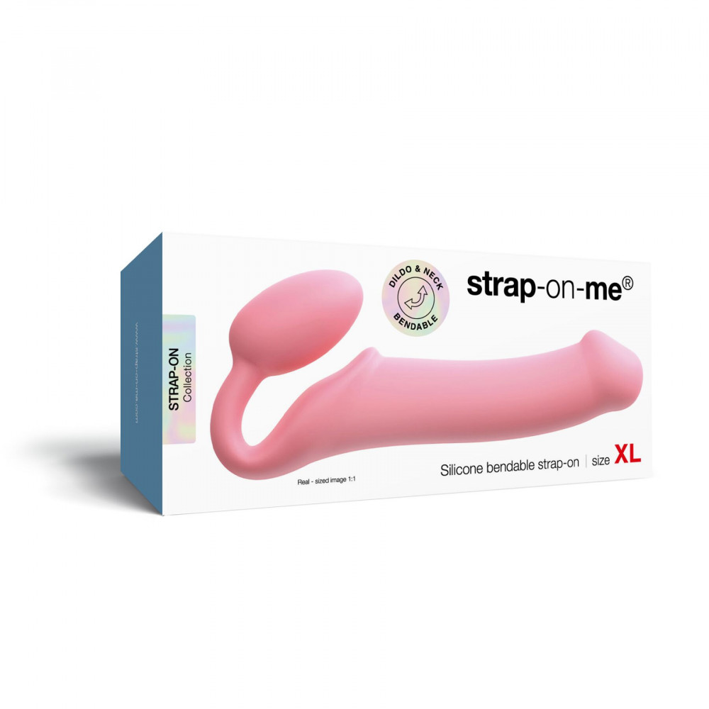 Страпони - Безремінний страпон Strap-On-Me Rose XL, повністю регульований, діаметр 4,5 см 6
