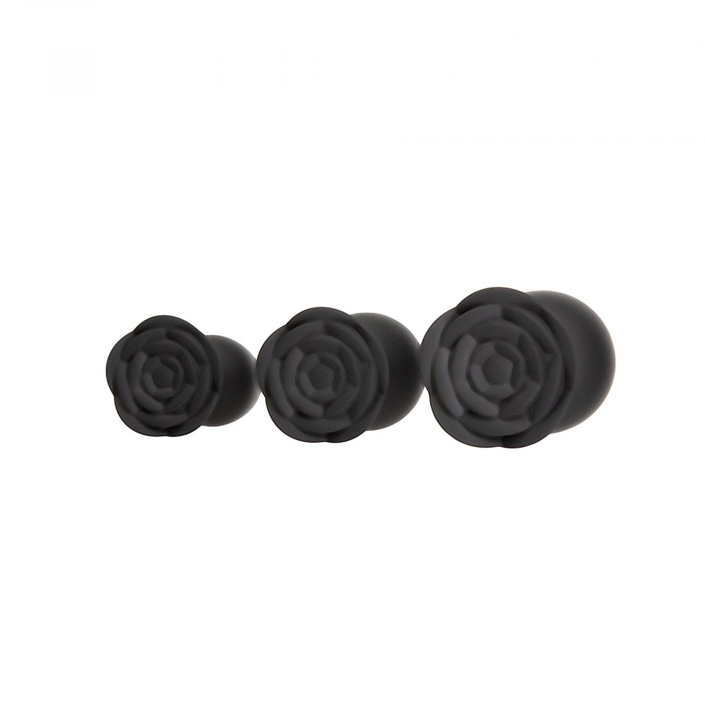 Анальные игрушки - Набор силиконовых анальных пробок BMS Roses Til’ Dawn Silicone Anal Plug Kit Starter Kit Black 2