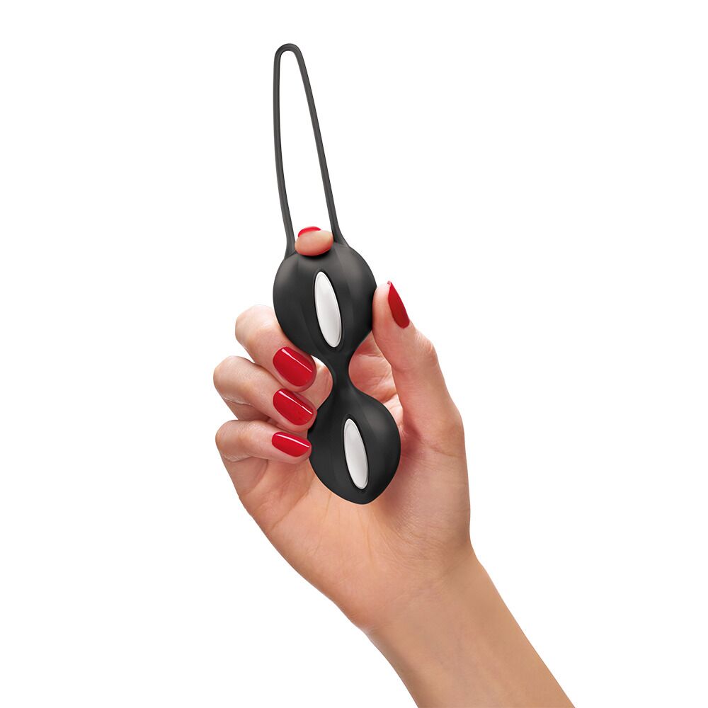 Вагінальні кульки та тренажери - Вагінальні кульки Fun Factory SMARTBALLS DUO Black, 2 шт, діаметр 3,2 та 3,6 см 5