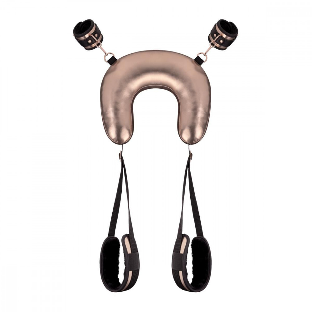  Наручники та обмеження - Набір для фіксації Rosy Gold - Neck and Leg Sling Restraint Set