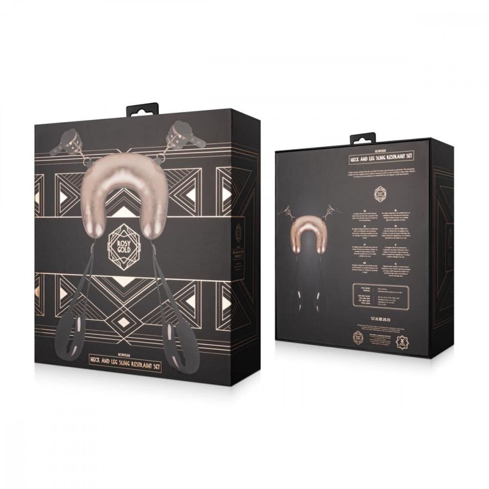  Наручники та обмеження - Набір для фіксації Rosy Gold - Neck and Leg Sling Restraint Set 7