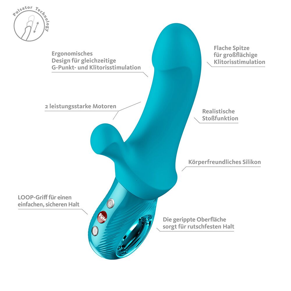 Класичний вібратор - Пульсатор Fun Factory Bi Stronic Curve Aquamarine 7