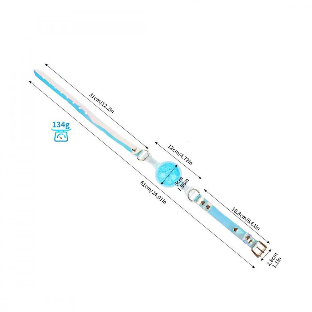 Повязки на глаза, кляпы, зажимы - Кляп Liebe Seele Crystal Ball Gag - Blue (Large Ball) 1