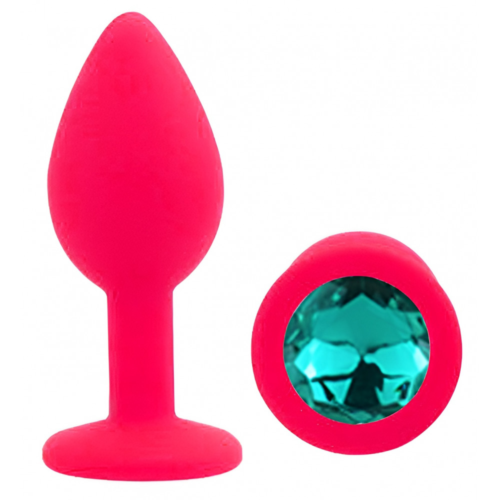 Анальные игрушки без вибрации - Силиконовая анальная пробка EGZO - Silicone Pink Round Plug Marine, size S 3