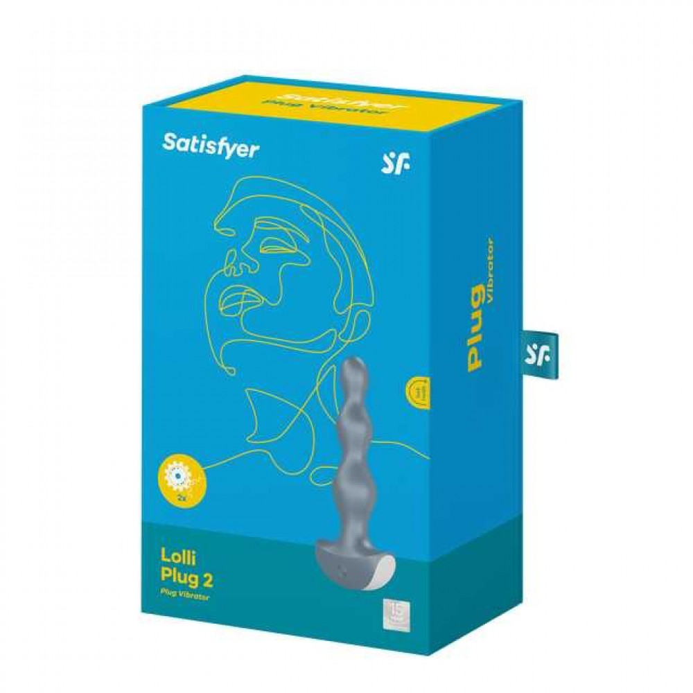 Анальные игрушки с вибрацией - Анальная пробка с вибрацией Satisfyer Lolli-Plug 2 серая 4