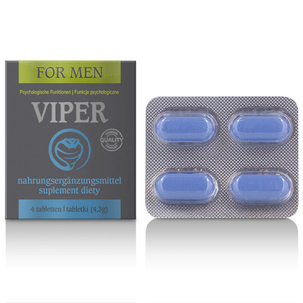 Лубриканты - Таблетки для потенции Viper, (цена за упаковку, 4 таблетки)