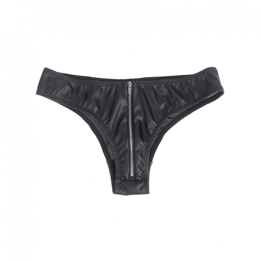 Різне - Труси на блискавці StarNight з екошкіри, чорні, S 4