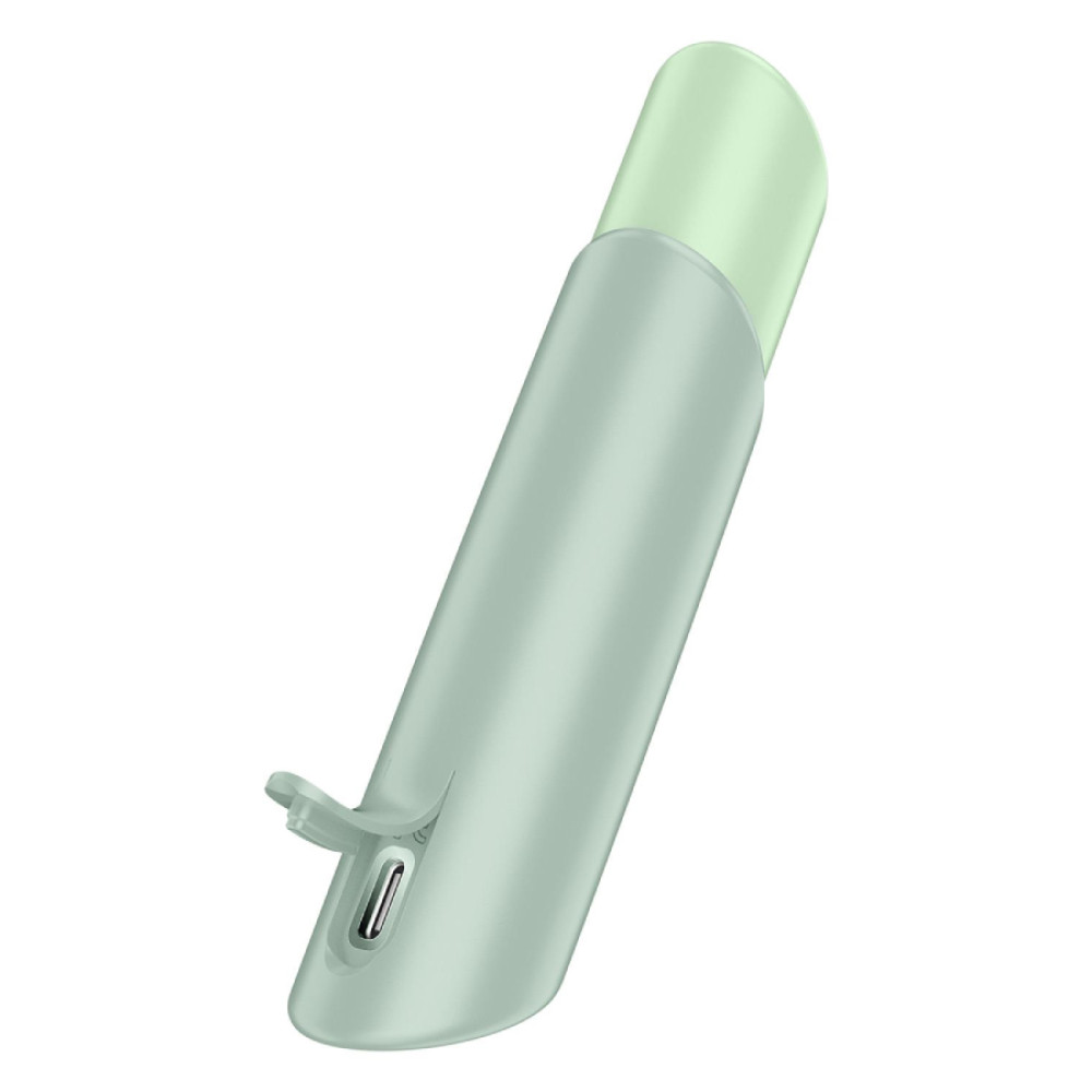 Вакуумный вибратор - Вакуумный стимулятор Satisfyer Naughty Kiss для клитора, зеленый, 12 х 2.7 см 4