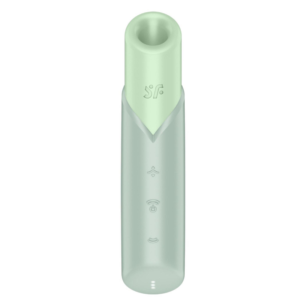 Вакуумный вибратор - Вакуумный стимулятор Satisfyer Naughty Kiss для клитора, зеленый, 12 х 2.7 см 1