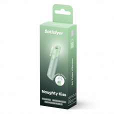 Вакуумный стимулятор Satisfyer Naughty Kiss для клитора, зеленый, 12 х 2.7 см