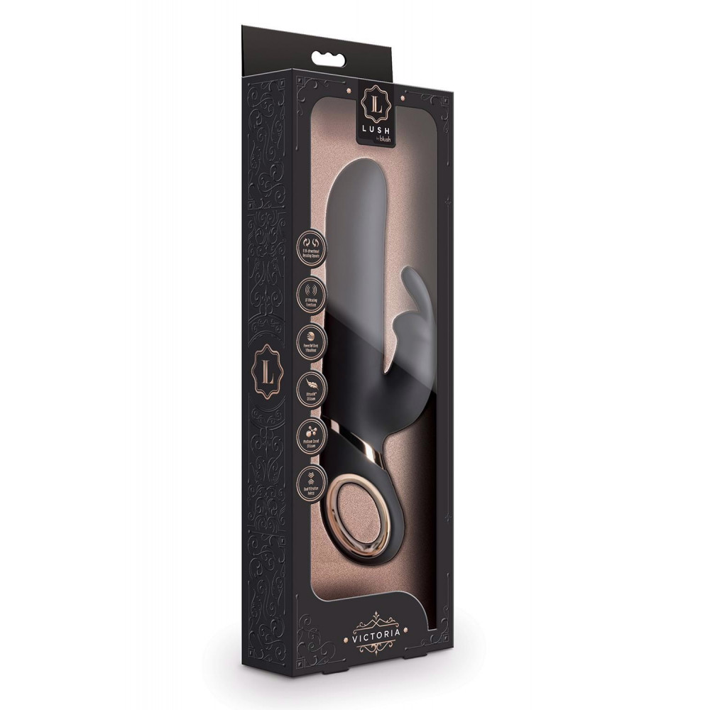 Разное - Вибратор-кролик с вращающимися шариками на валу Blush Lush Victoria, черный 4