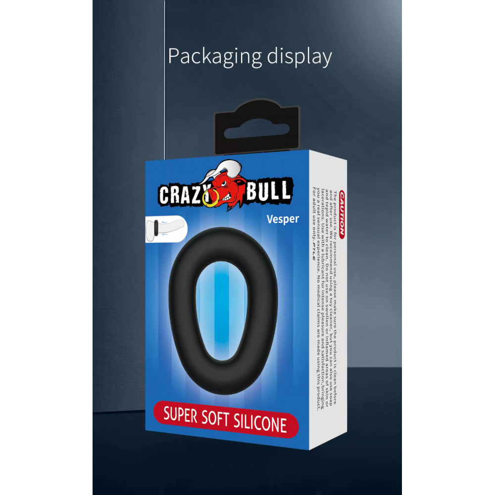  - Ерекційне кільце Crazy Bull - Vesper Silicone Cock Ring, BI-210243 5