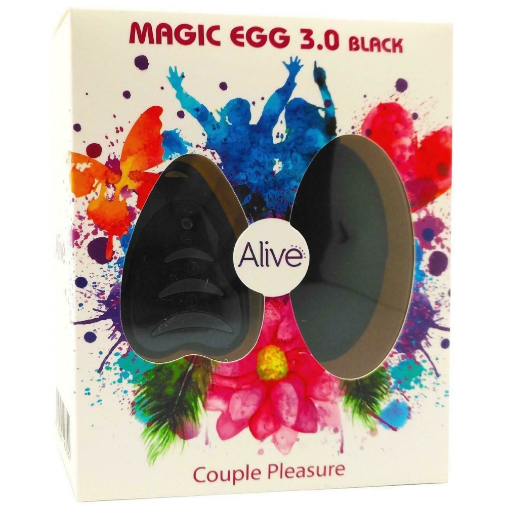 Виброяйцо - Виброяйцо Alive Magic Egg 3.0 Black с пультом ДУ, на батарейках 1