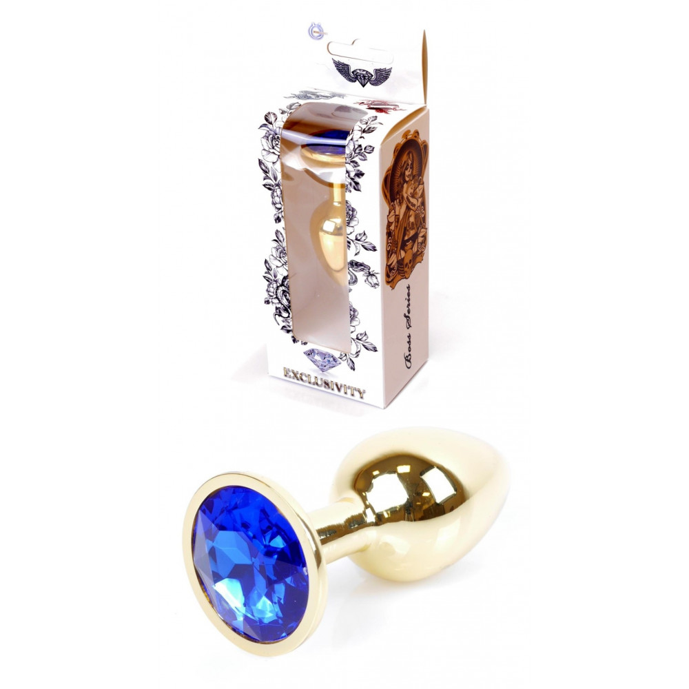 Анальные игрушки - Анальная пробка Boss Series - Jewellery Gold PLUG Dark Blue S, BS6400023