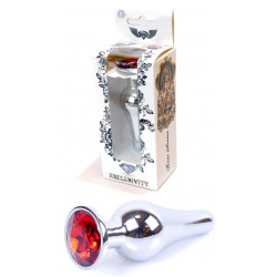 Анальная пробка Boss Series - Jewellery Silver BUTT PLUG Red, BS6400073