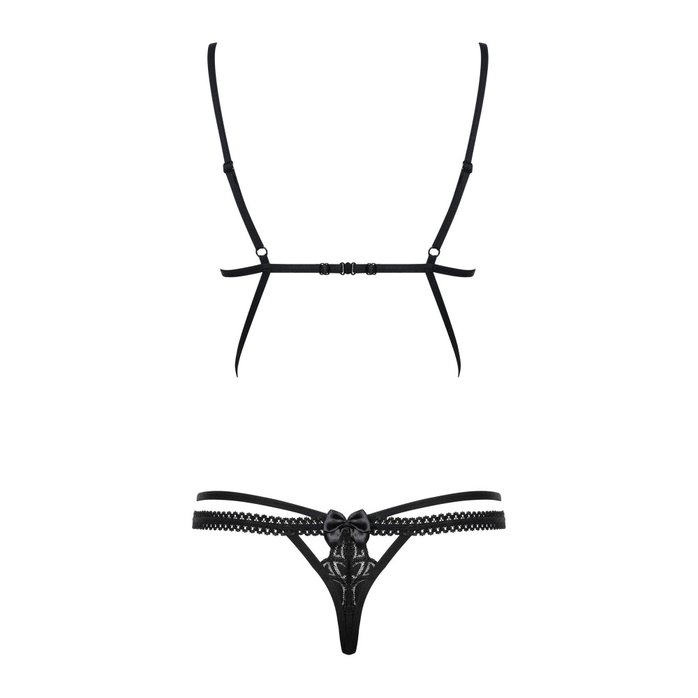 Разное - Боди кружевное со стрепами Obsessive Wonderia черный, S/M 3