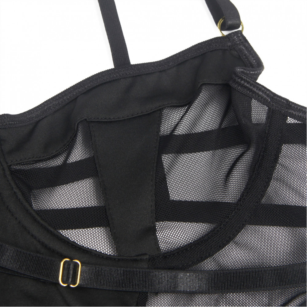 Різне - Боді з доступом Star Night з підтяжками, чорне, XS-S 4