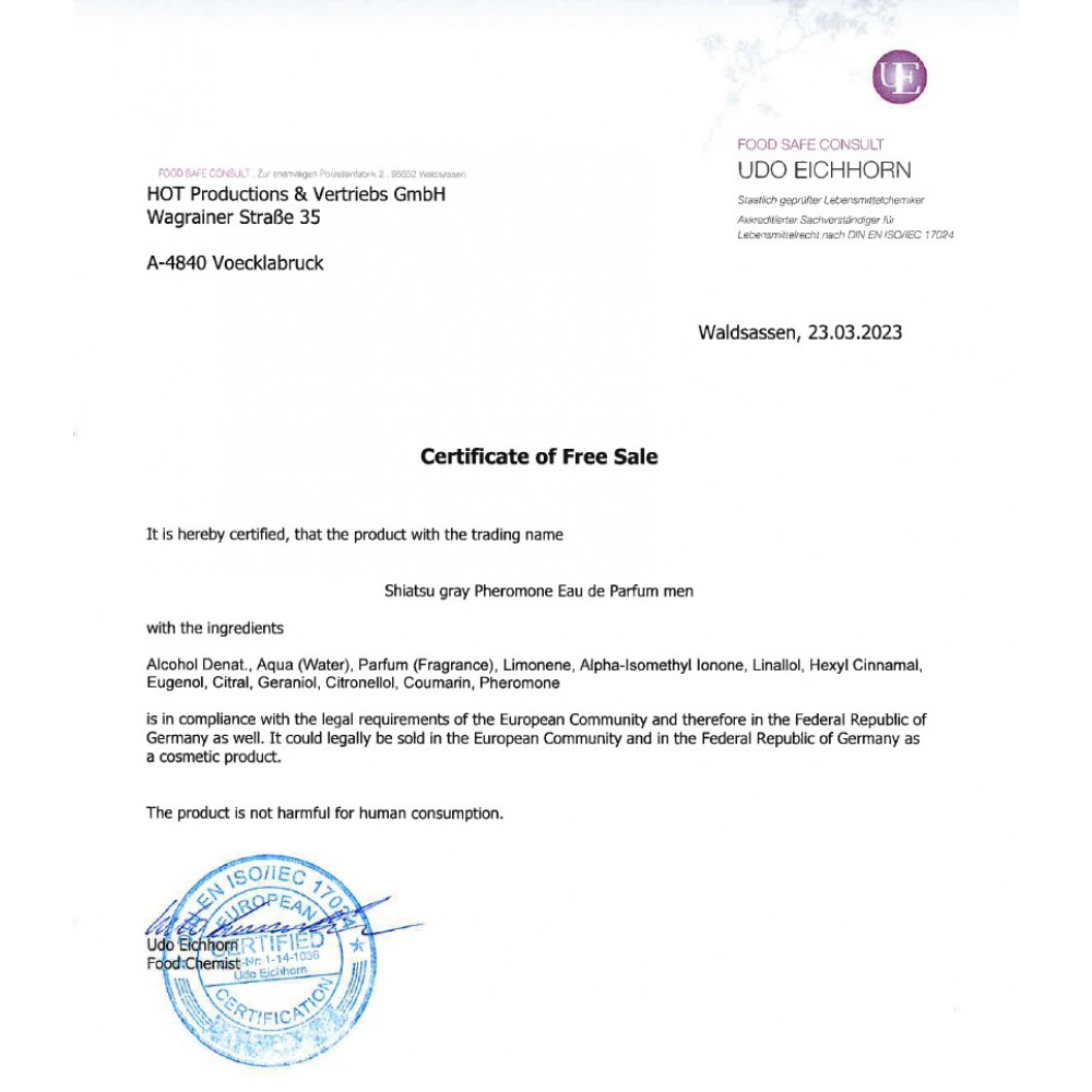 Разное - Духи с феромонами мужские SHIATSU Pheromone Fragrance men grey, 50 мл 7