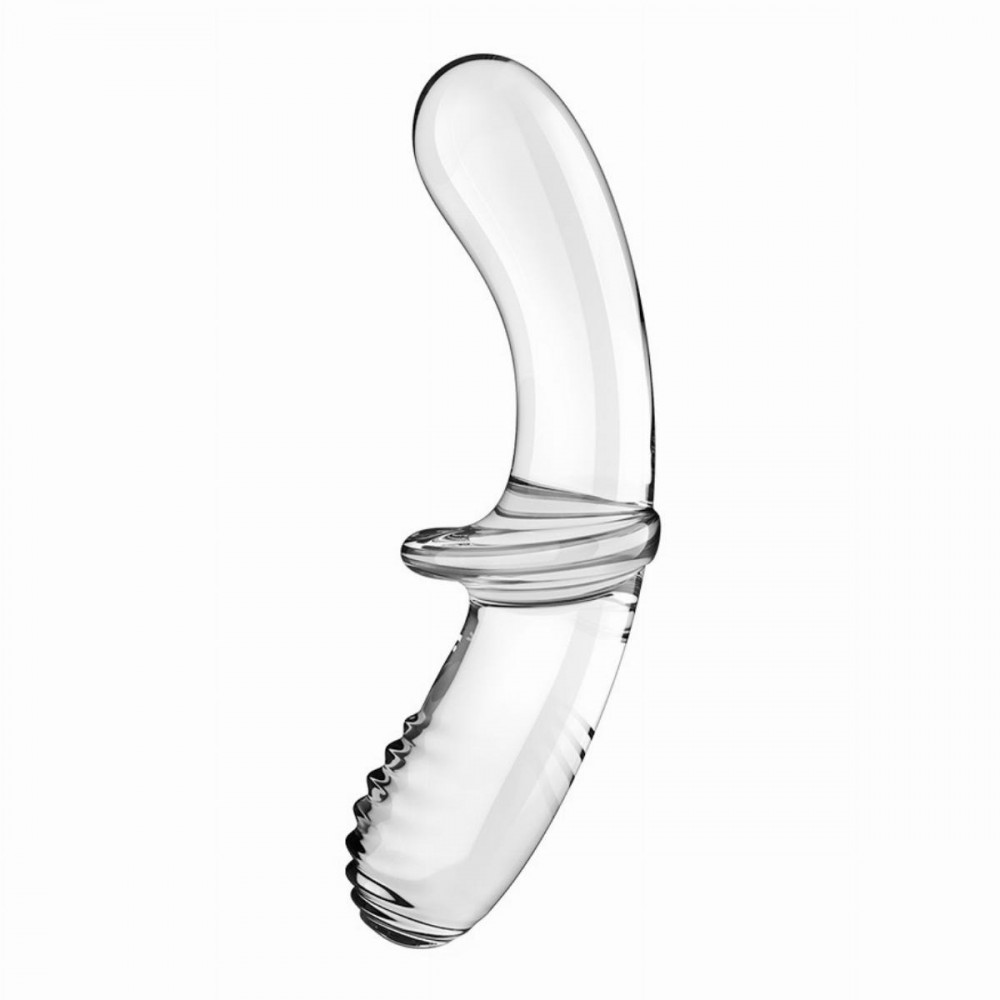 Разное - Двойной стеклянный фаллоимитатор Satisfyer Double Crystal Transparent прозрачный 1