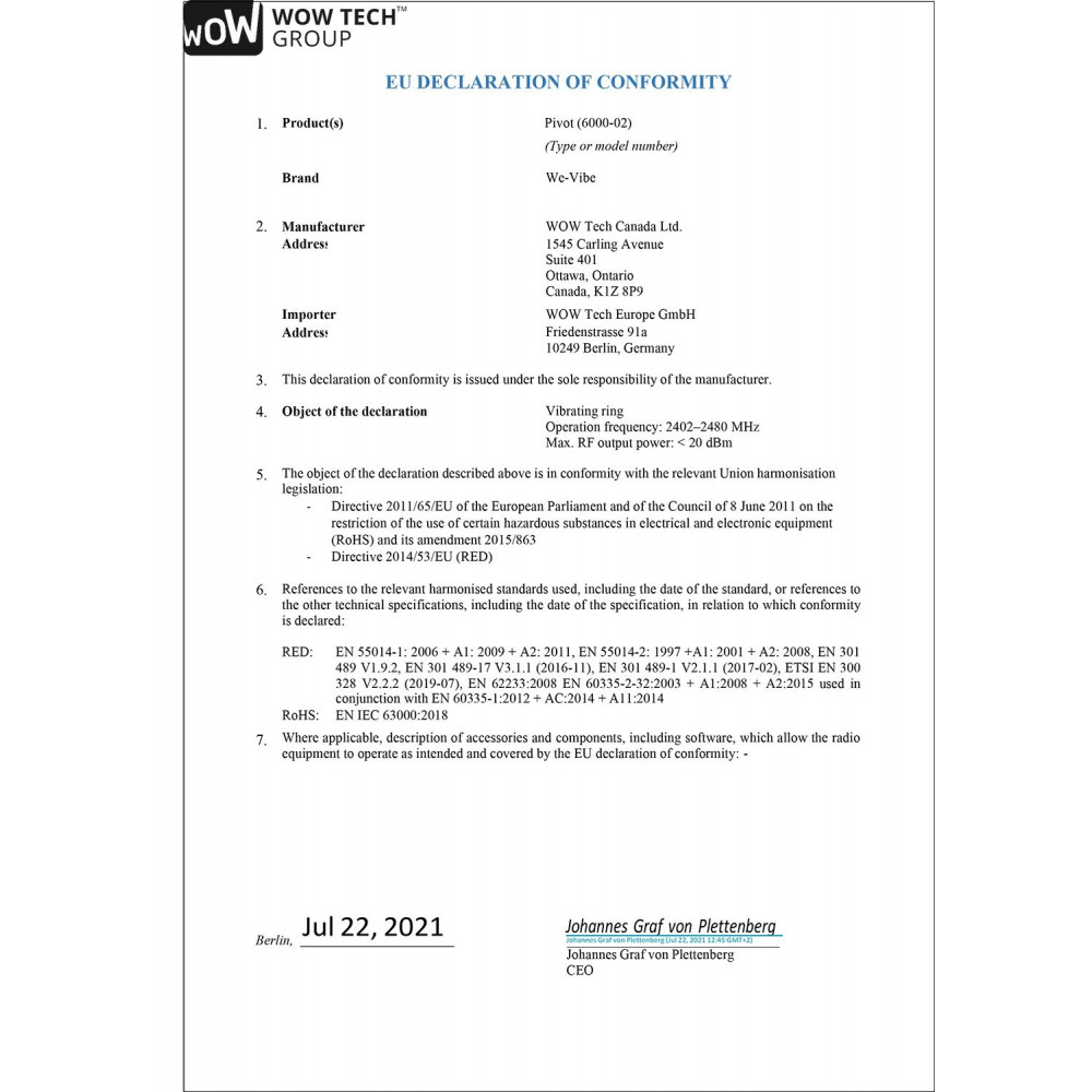 Эрекционные кольца с вибрацией - Эрекционное виброкольцо Pivot By We-Vibe Vibrating Ring 6