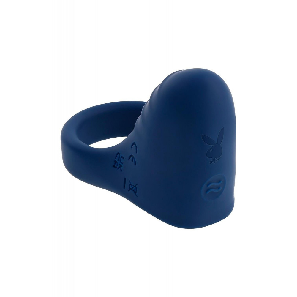 Эрекционные кольца с вибрацией - Эрекционное виброкольцо Evolved Playboy синее, 7.8 см 5