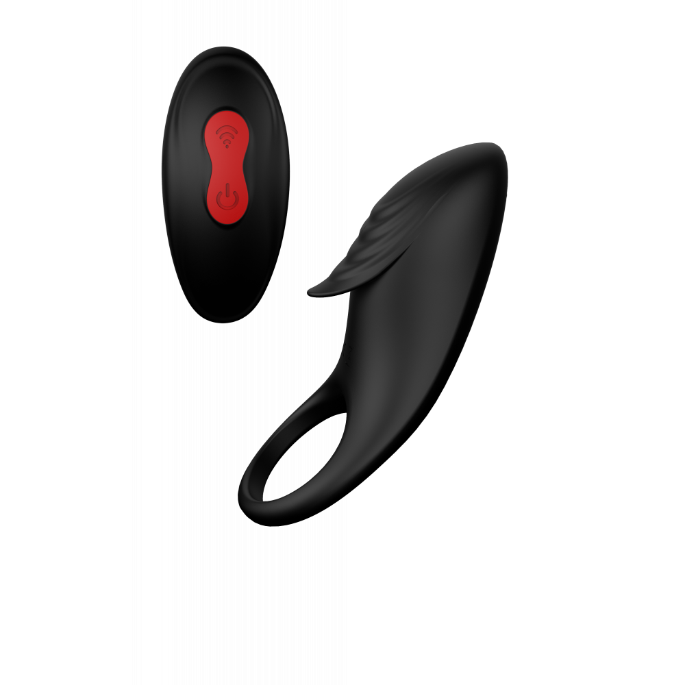 Эрекционные кольца и насадки на член - Эрекционное виброкольцо с пультом управления RINGS OF LOVE REMOTE COCKRING BLACK