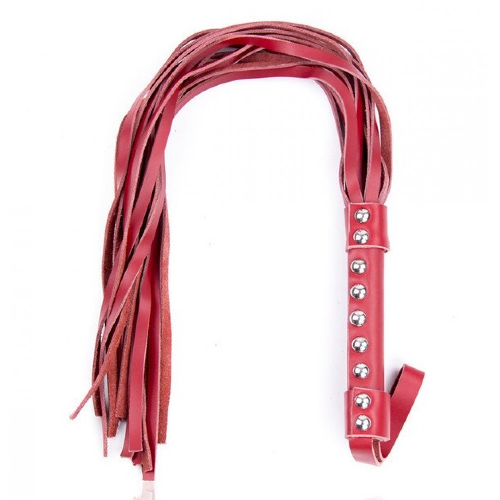 БДСМ игрушки - Флоггер DS Fetish Leather flogger red suede leather