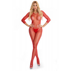 Комбинезон RISQUE CROTCHLESS BODYSTOCKING RED, S/M