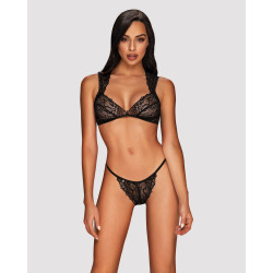 Комплект кружевного белья Obsessive Elisetta set Black S/M