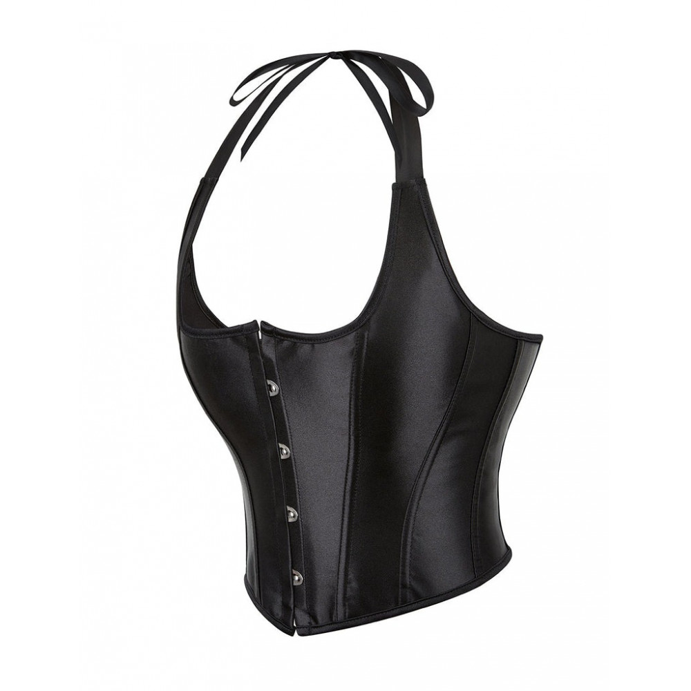 Різне - Корсет на зав'язках стрічках із бретелями Star Night 12 Plastic Bones з підтримкою бюста, чорний, S 5