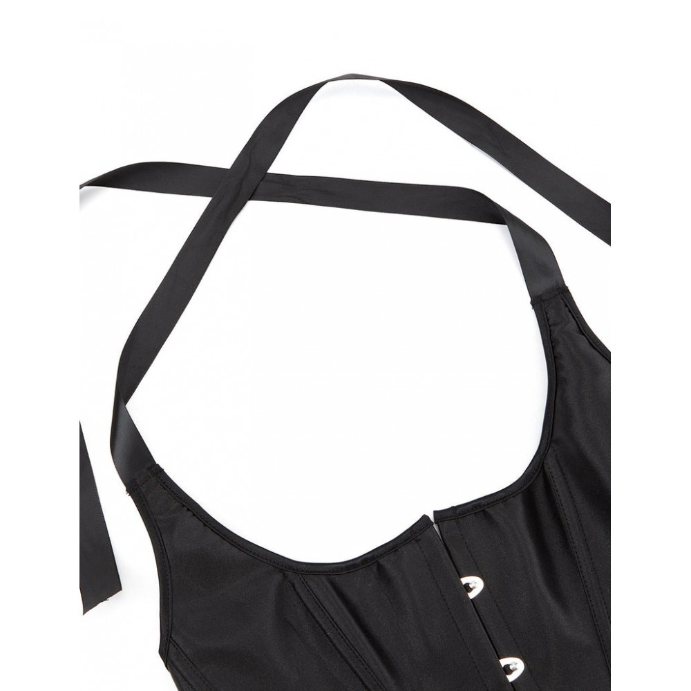 Різне - Корсет на зав'язках стрічках із бретелями Star Night 12 Plastic Bones з підтримкою бюста, чорний, S 8