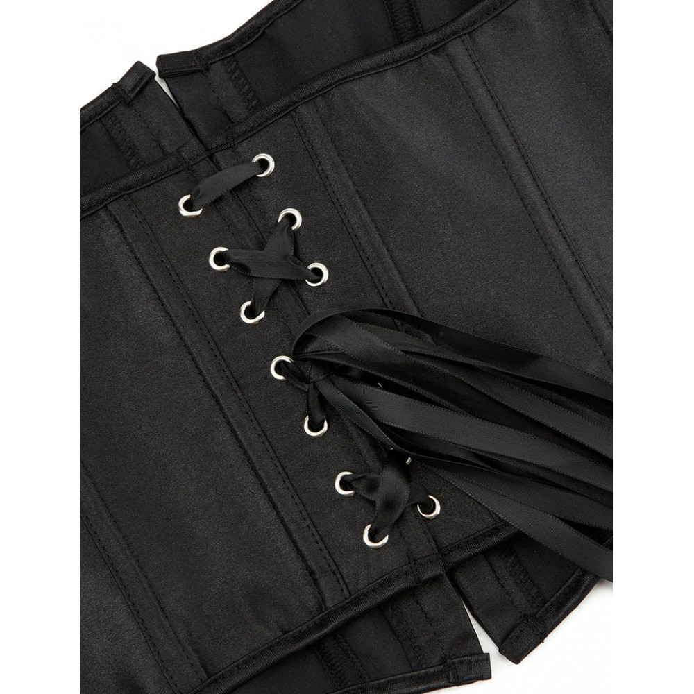 Різне - Корсет на зав'язках стрічках із бретелями Star Night 12 Plastic Bones з підтримкою бюста, чорний, S 9