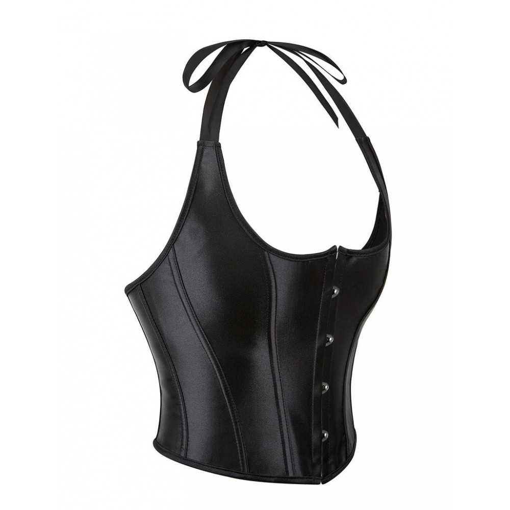 Різне - Корсет на зав'язках стрічках із бретелями Star Night 12 Plastic Bones з підтримкою бюста, чорний, S 6