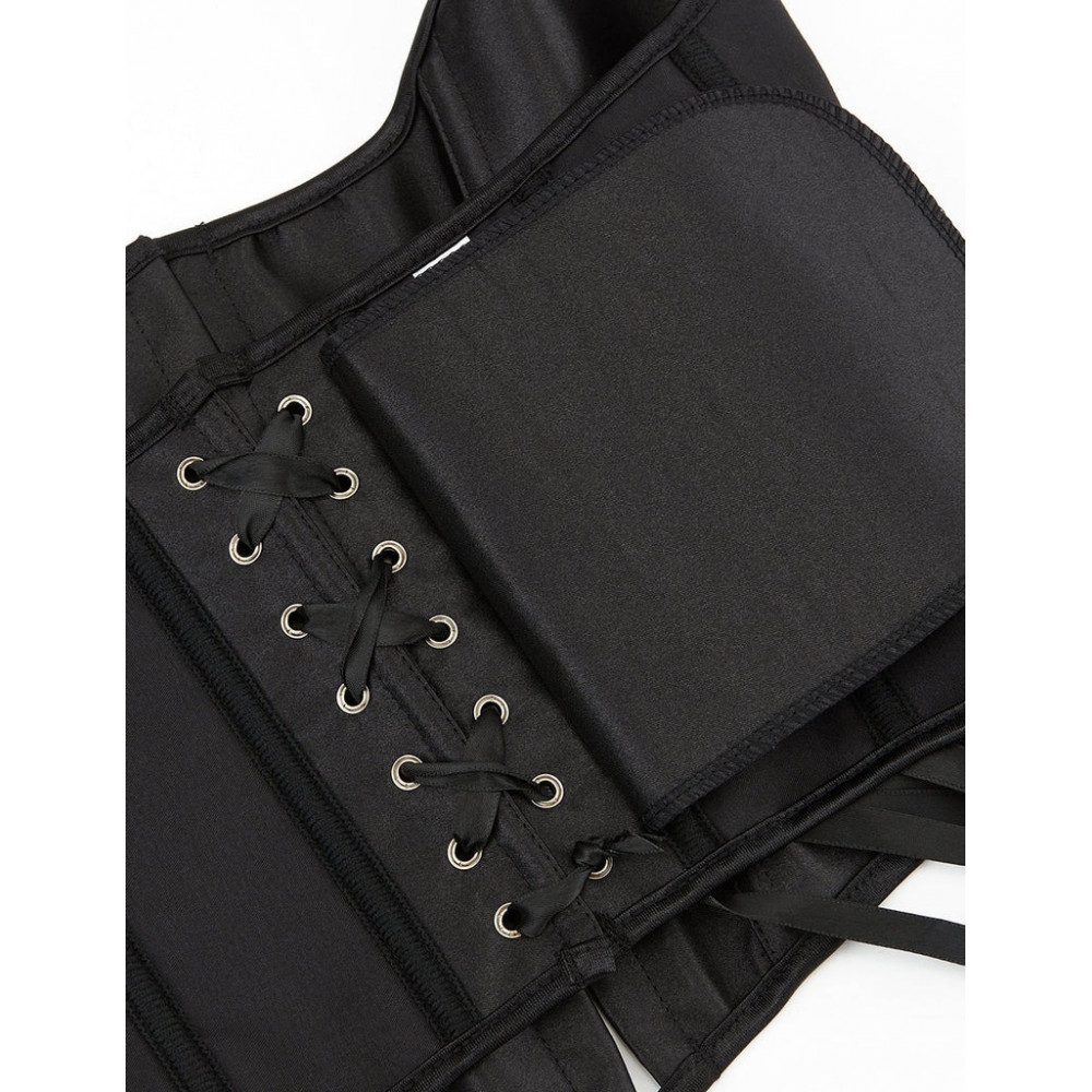 Різне - Корсет на зав'язках стрічках із бретелями Star Night 12 Plastic Bones з підтримкою бюста, чорний, S 10